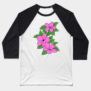 Pink Cherry Blossom Hand Drawn Gardening Gift Baseball T-Shirt